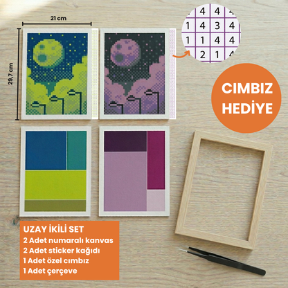 Numaralı Pixel Sticker Yapıştırma Seti