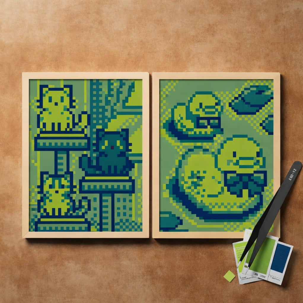 Numaralı Pixel Sticker Yapıştırma Seti