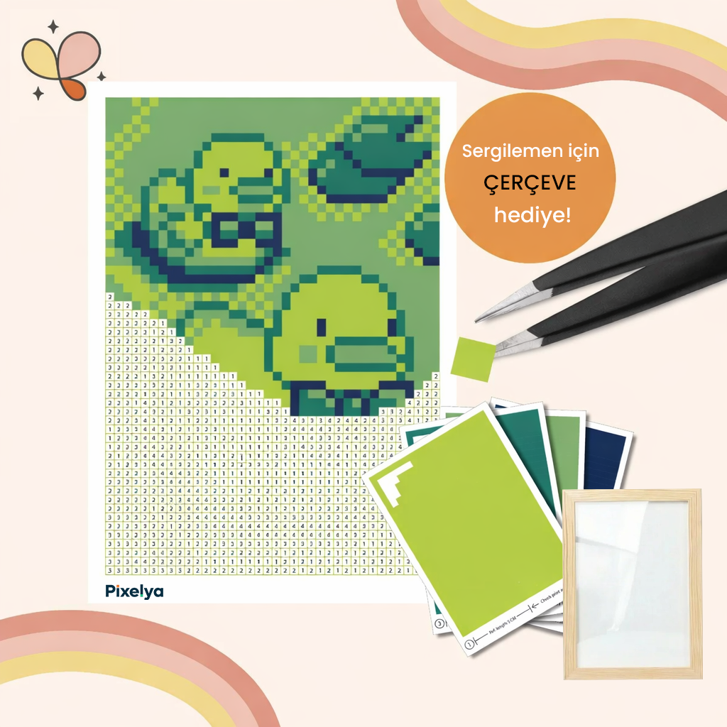 Numaralı Pixel Sticker Yapıştırma Seti